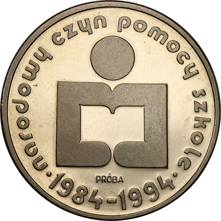 PRL. PRÓBA Nikiel 1000 złotych 1986 Pomoc Szkole